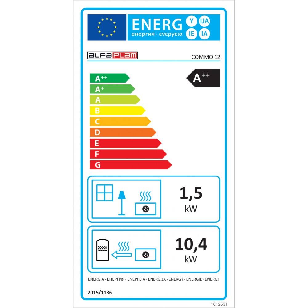 Piec / Kominek na pellet z płaszczem wodnym Alfa Plam Commo 12, 12kW | Piece / kominki na pellet z płaszczem wodnym | Piece na pellet / Kominki na pellet |