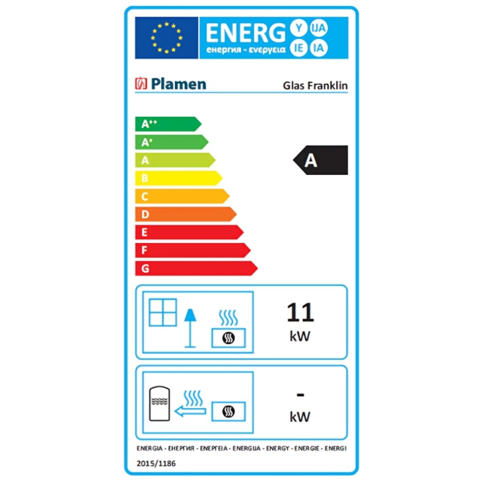 Piec na drewno Plamen Glas Franklin 11kW, Log | Piece na drewno |  |