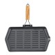 Patelnia grillowa żeliwna ze składanym drewnianym uchwytem, 35x21 cm |  |  |