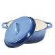 Garnek żeliwny emaliowany, Niebieski, owalny, 33x27см |  |  |