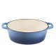 Garnek żeliwny emaliowany, Niebieski, owalny, 33x27см |  |  |