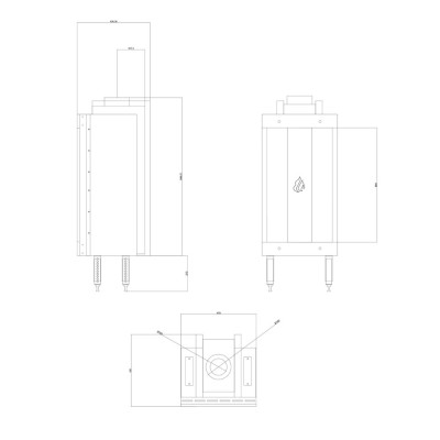 Kominki gazowe Velmora Fire GAS STANDING STRAIGHT, 3.9kW - 6.0kW - Kominki