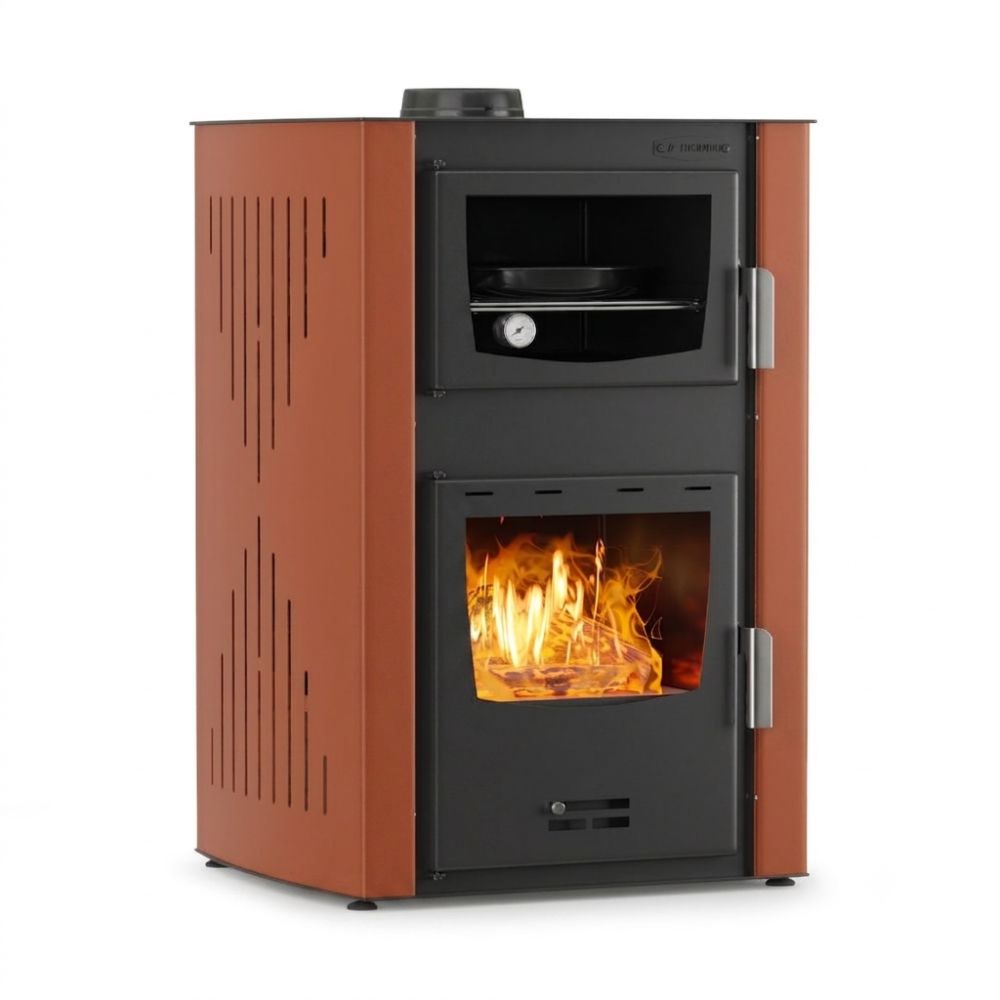 Piec na drewno z płaszczem wodnym i piekarnikiem Velmora Fire ATS HYDRO ΜΑSΙΝΑ 90-25 terakota, 25kW | Piece z płaszczem wodnym | Piece na drewno |