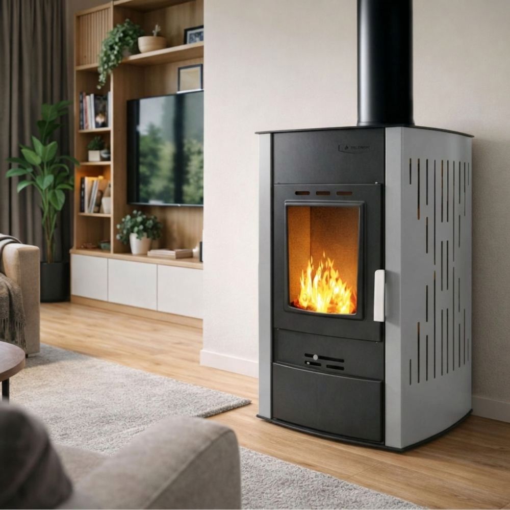 Piec na drewno z płaszczem wodnym Velmora Fire ATS HYDRO szary, 25kW | Piece z płaszczem wodnym | Piece na drewno |