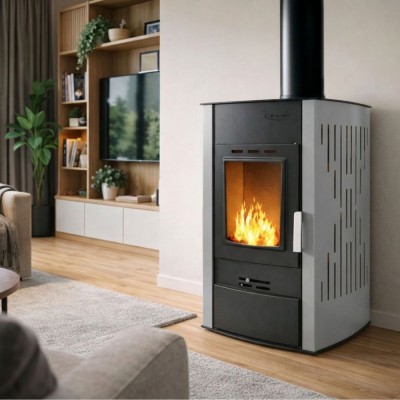 Piec na drewno z płaszczem wodnym Velmora Fire ATS HYDRO szary, 25kW - Porównanie produktów