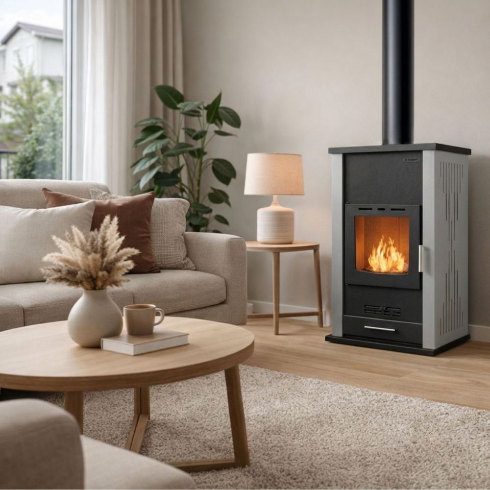 Piec na drewno z płaszczem wodnym Velmora Fire ATS HYDRO szary, 33kW | Piece z płaszczem wodnym | Piece na drewno |