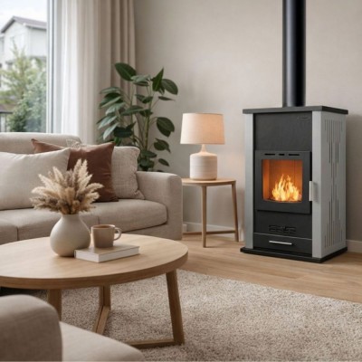 Piec na drewno z płaszczem wodnym Velmora Fire ATS HYDRO szary, 33kW - Porównanie produktów