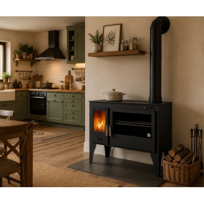 Piec na drewno z piekarnikiem Velmora Fire ATS MASINA PLUS 500, 11.2kW - Piece na drewno