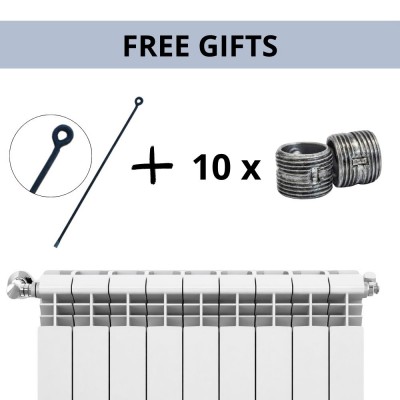 Komplet grzejników aluminiowych Helyos Evo H350, 10 szt. x 10 sekcji - Grzejniki aluminiowe