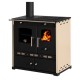 Kuchenka na drewno Prometey Perfect Eco Lux z lewym kominem, kość słoniowa, 7.5kW |  |  |