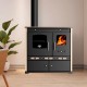 Kuchenka na drewno Prometey Perfect Eco Lux z lewym kominem, kość słoniowa, 7.5kW |  |  |