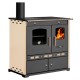 Kuchenka na drewno Prometey Perfect Eco Lux z lewym kominem, kość słoniowa, 7.5kW |  |  |