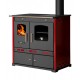 Kuchenka na drewno Prometey Perfect Eco Lux z prawym kominem, bordowy, 7.5kW |  |  |