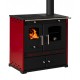 Kuchenka na drewno Prometey Perfect Eco Lux z prawym kominem, bordowy, 7.5kW |  |  |