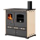 Kuchenka na drewno Prometey Perfect Eco Lux z prawym kominem, kość słoniowa, 7.5kW |  |  |