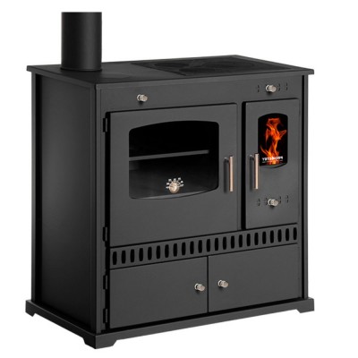 Kuchenka na drewno Prometey Perfect Eco z lewym kominem, 7kW - Piece na drewno z piekarnikiem