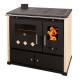 Kuchenka na drewno Prometey Perfect Practik Lux, kość słoniowa, lewy komin, 9.5kW |  |  |