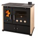 Kuchenka na drewno Prometey Perfect Practik Lux, kość słoniowa, prawy komin, 9.5kW |  |  |