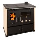 Kuchenka na drewno Prometey Perfect Practik Lux, kość słoniowa, prawy komin, 9.5kW |  |  |