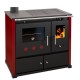 Kuchenka na drewno Prometey Perfect Practik Lux z lewym kominem, bordowy, 9.5kW |  |  |