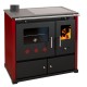 Kuchenka na drewno Prometey Perfect Practik Lux z płytą ceramiczną, lewy komin, bordowy, 9.5kW |  |  |