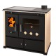 Kuchenka na drewno Prometey Perfect Practik Lux z płytą ceramiczną, prawy komin, kość słoniowa, 9.5kW |  |  |