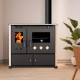 Kuchenka na drewno Prometey Perfect Practik Lux z płytą ceramiczną, prawy komin, kość słoniowa, 9.5kW |  |  |
