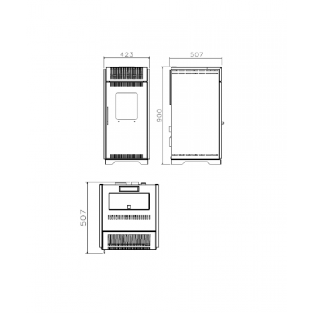 Piec na Pellet Balkan Energy P10 Black, 10kW | Bezpośrednie piece na pellet | Piece na pellet |
