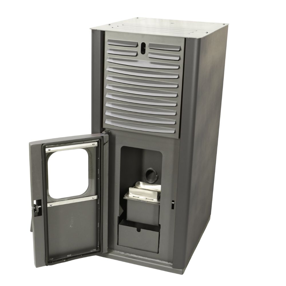 Piec / Kominek na pellet z płaszczem wodnym Mytherm IOLI TS 35 szary, 38kW | Piece / kominki na pellet z płaszczem wodnym | Piece na pellet / Kominki na pellet |