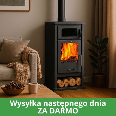 Piec z piekarnikiem na drewno Balkan Energy Troy, 7.8 kW - Kominki na drewno