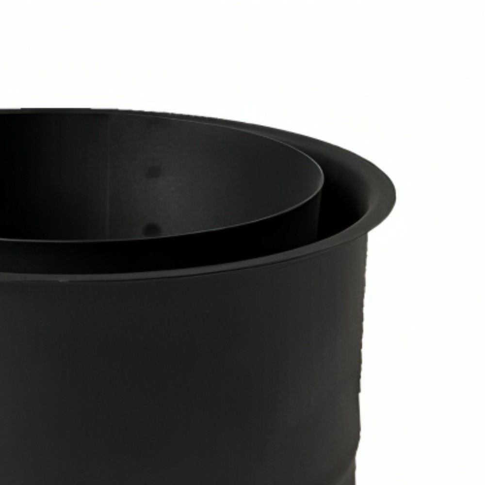 Podwójna rozeta kominowa MK NERO, stal, czarne, 115 mm, Ø150 | Rura kominowa | Kominy |