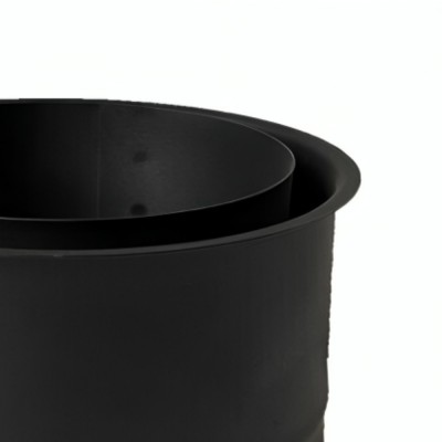 Podwójna rozeta kominowa MK NERO, stal, czarne, 115 mm, Ø150, Grubość 2mm - Kominy