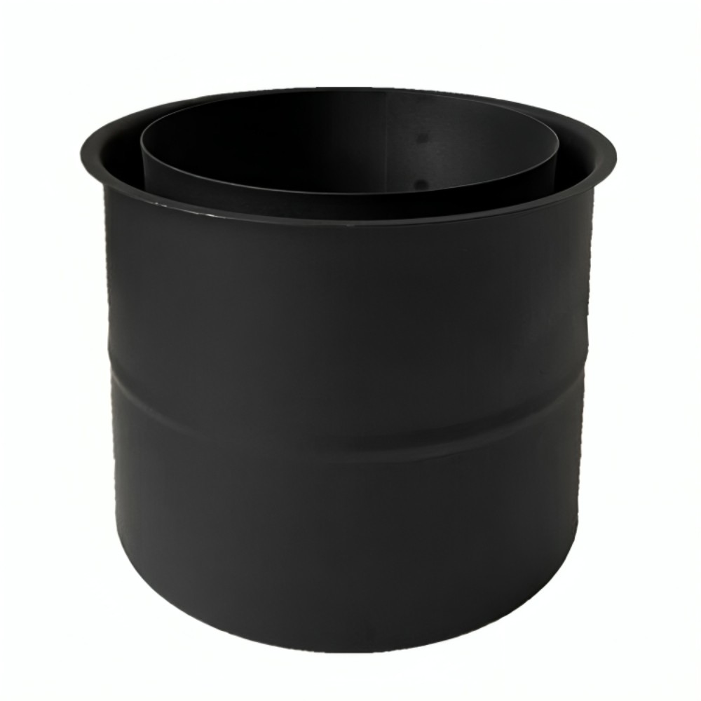 Podwójna rozeta kominowa MK NERO, stal, czarne, 115 mm, Ø130 | Rura kominowa | Kominy |