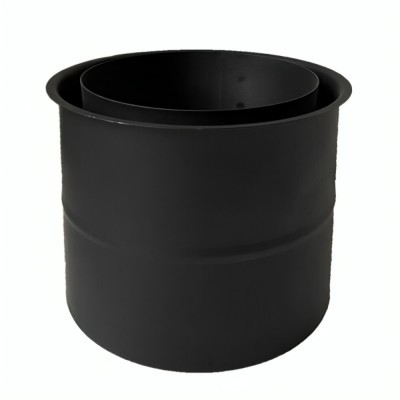 Podwójna rozeta kominowa MK NERO, stal, czarne, 115 mm, Ø130, Grubość 2mm - Kominy