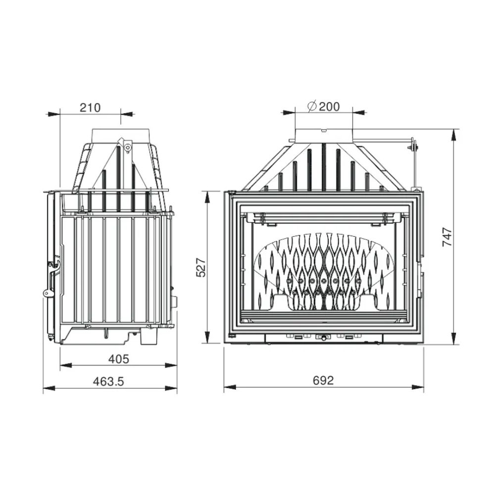 Wkład kominkowy UNIFLAM 700 LUX ECO z przepustnicą, 12 kW | Wkłady Kominkowe | Kominki |