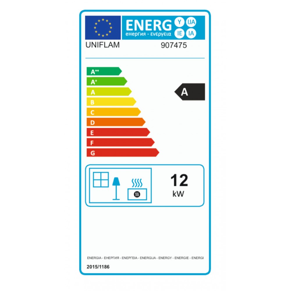 Wkład kominkowy UNIFLAM 700 OPTIMA ECO z przepustnicą i doprowadzeniem powietrza, 12 kW | Wkłady Kominkowe | Kominki |