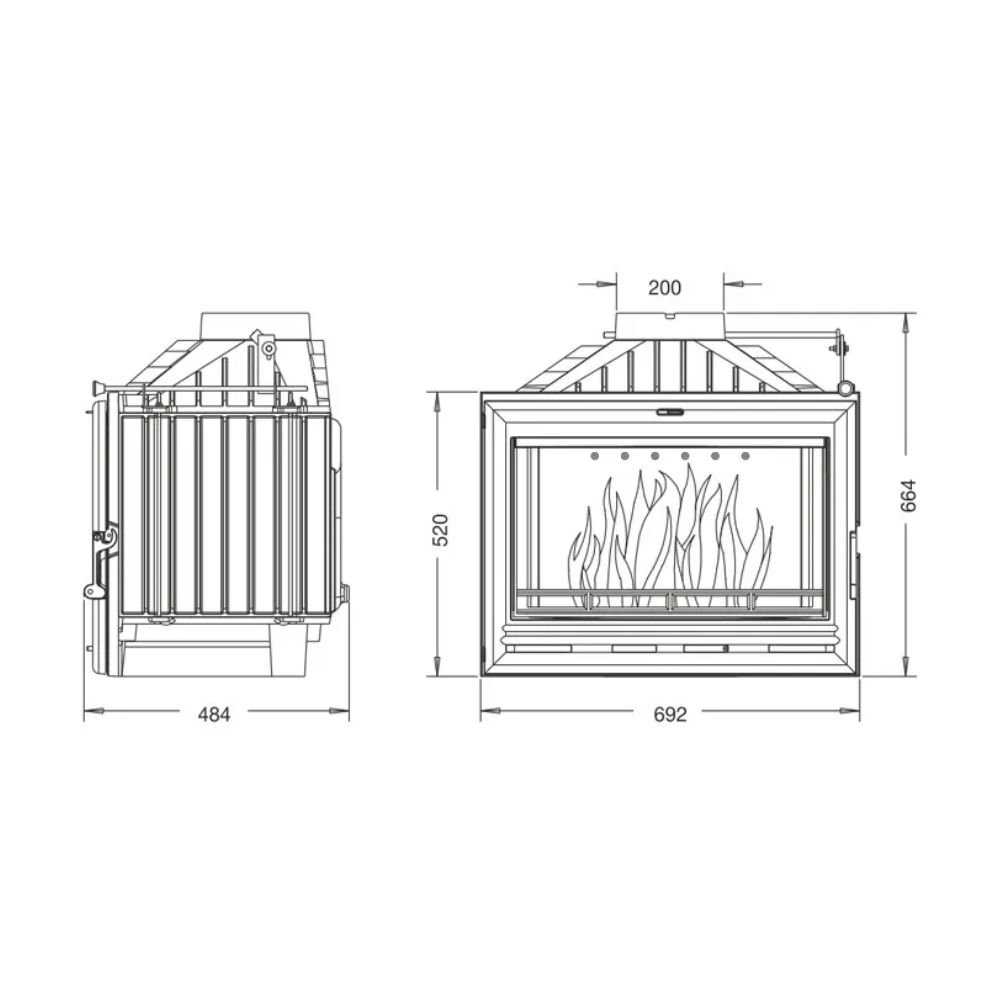 Wkład kominkowy UNIFLAM 700 OPTION ECO z przepustnicą, 10 kW | Wkłady Kominkowe | Kominki |