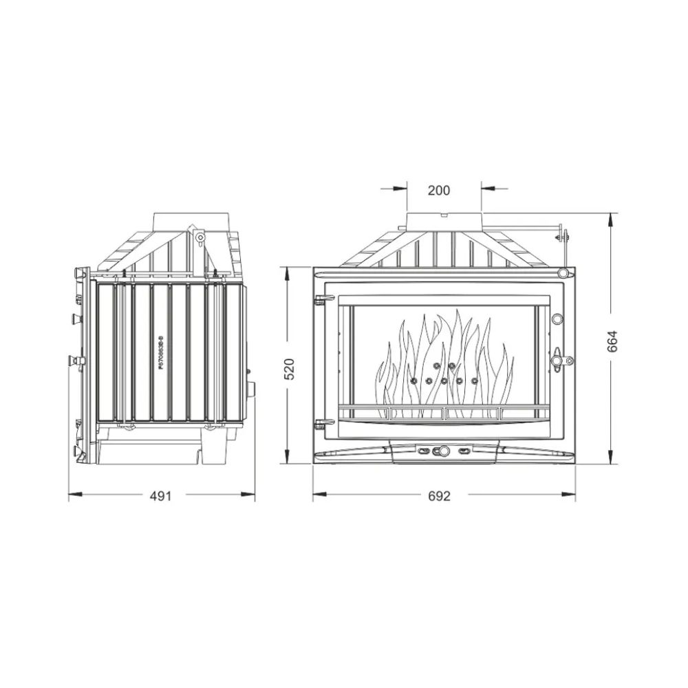 Wkład kominkowy UNIFLAM 700 SELENIC ECO z przepustnicą, 10 kW | Kominki żeliwny | Kominki |