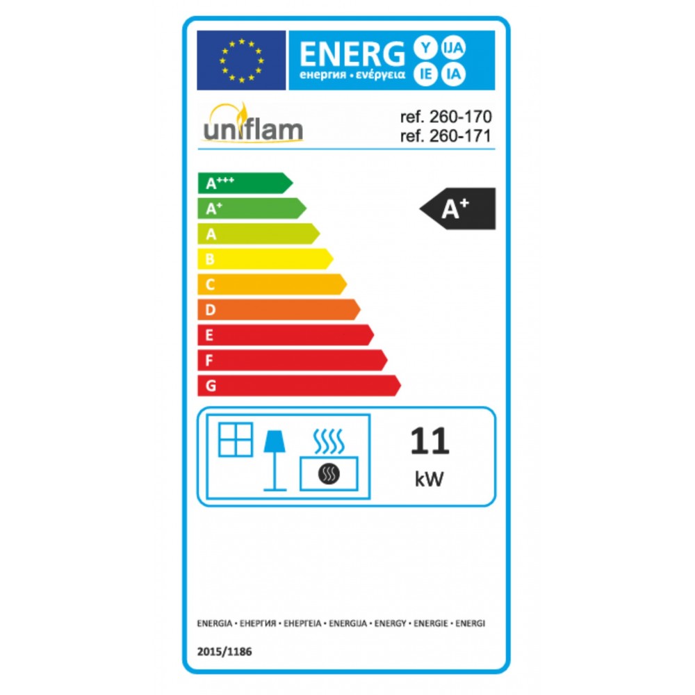 Wkład kominkowy UNIFLAM 760 EVO z drzwiami podnoszonymi i dolotem powietrza, 11 kW | Wkłady Kominkowe | Kominki |