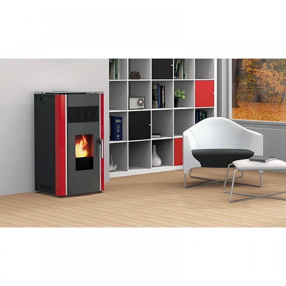 Piec na Pellet / Kominek na pellet Alfa Plam Luca Czerwony, 8kW | Piece na pellet / Kominki na pellet |  |