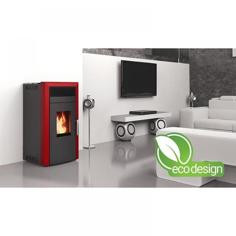 Piec / Kominek na pellet z płaszczem wodnym Alfa Plam Commo 15 Bordeaux, 15kW | Piece / kominki na pellet z płaszczem wodnym | Piece na pellet / Kominki na pellet |