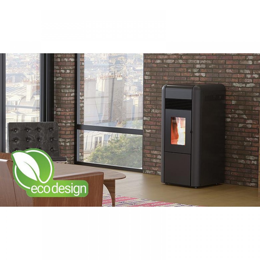 Piec / Kominek na pellet z płaszczem wodnym Alfa Plam Dino 27 Czarny, 27kW | Piece / kominki na pellet z płaszczem wodnym | Piece na pellet / Kominki na pellet |