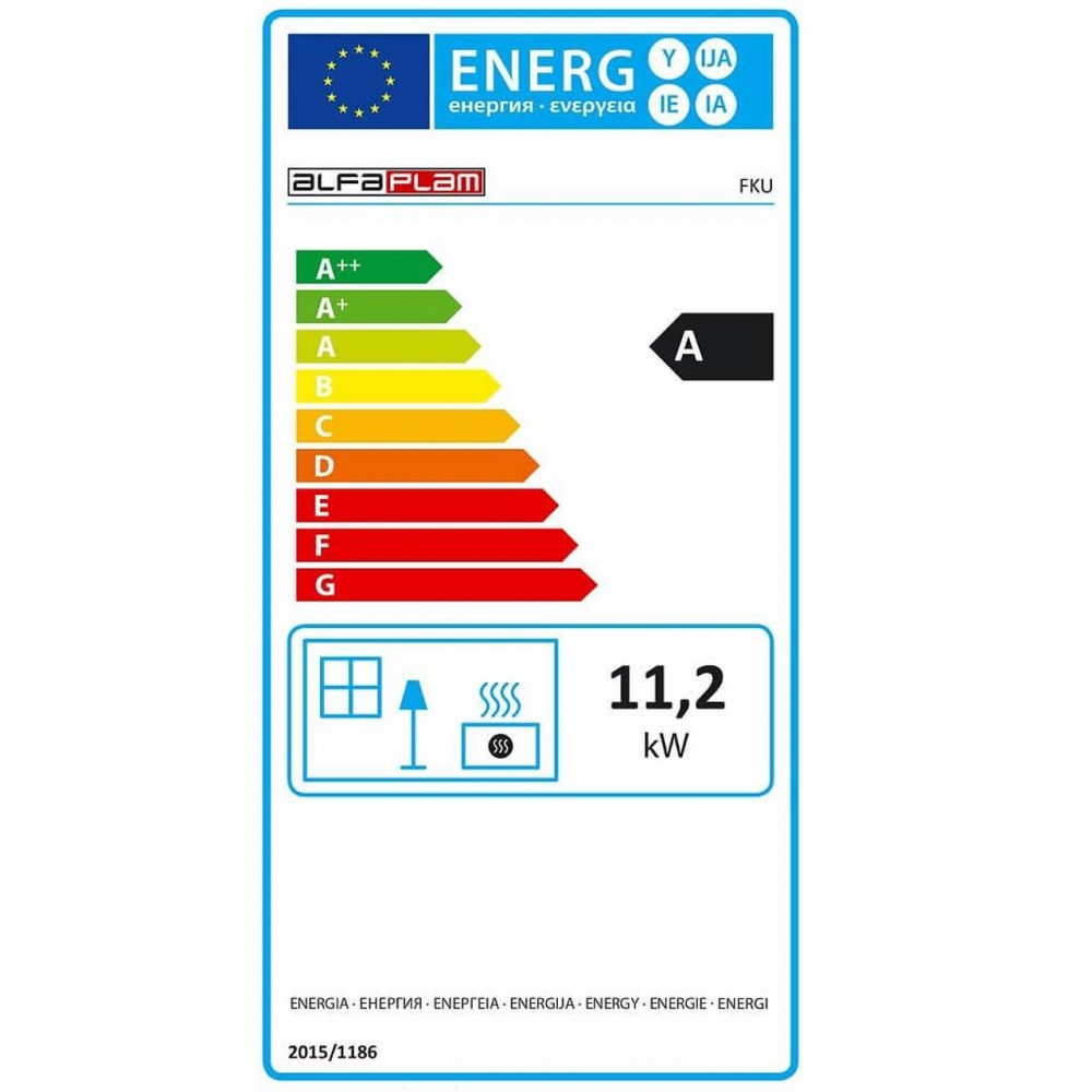 Wkład kominkowy Alfa Plam FKU żeliwny, 11 kW | Wkłady Kominkowe | Kominki |