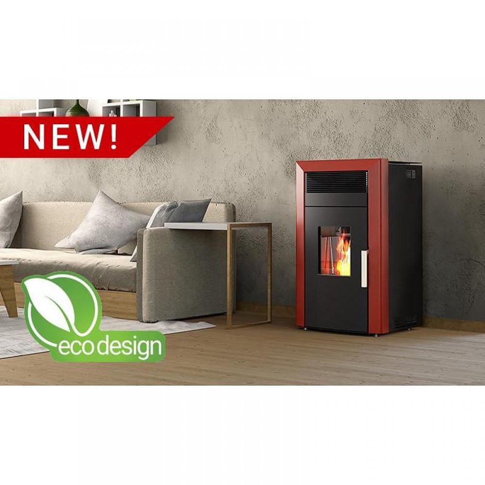 Piec / Kominek na pellet z płaszczem wodnym Alfa Plam Commo 12 Czerwony, 12kW | Piece / kominki na pellet z płaszczem wodnym | Piece na pellet / Kominki na pellet |
