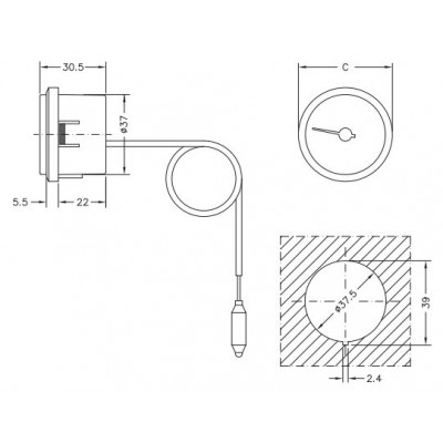 Capillary thermometer Cewal, Plastic case DN50 - Porównanie produktów