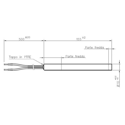 Zapalarka / Grzałka do pieca na pellet La Nordica, Bestove, Pasian i innych, długość całkowita 155mm, 280W - Zapalarki / Grzałki do pieca na pellet