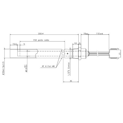 Grzałka / Zapalarka do palnika na pellet Ferroli i innych, długość całkowita 190mm, moc 350W - Porównanie produktów