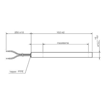 Zapalarka / Grzałka do pieca na pellet Arce, Cadel, Eurofiamma, Eurosteack i innych, długość całkowita 101mm, 300W - Zapalarki / Grzałki do pieca na pellet