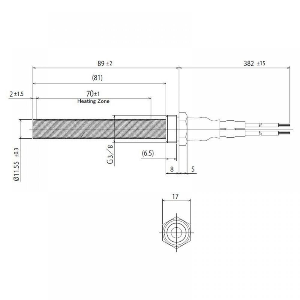 Ceramiczna zapalarka / grzałka do pieca na pellet do La Nordica, Ecoteck, Karmek One, Ravelli i innych, długość całkowita 94mm, 300W | Zapalarki / Grzałki do pieca na pellet | Części do pieca na pellet |