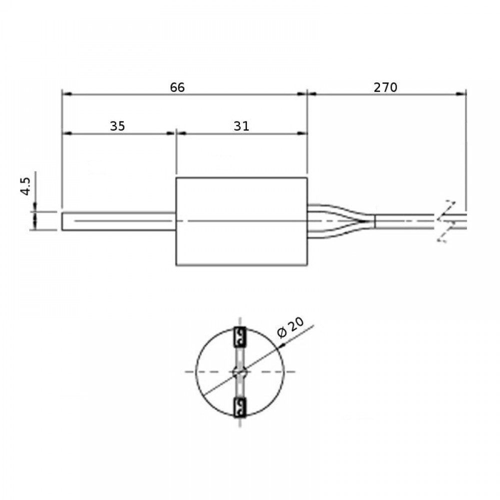 Zapalarka / Grzałka do pieca na pellet ComfortBilt, Edilkamin, niskonapięciowa, długość całkowita 66mm, 90 - 100W do 24 Volt AC | Zapalarki / Grzałki do pieca na pellet | Części do pieca na pellet |